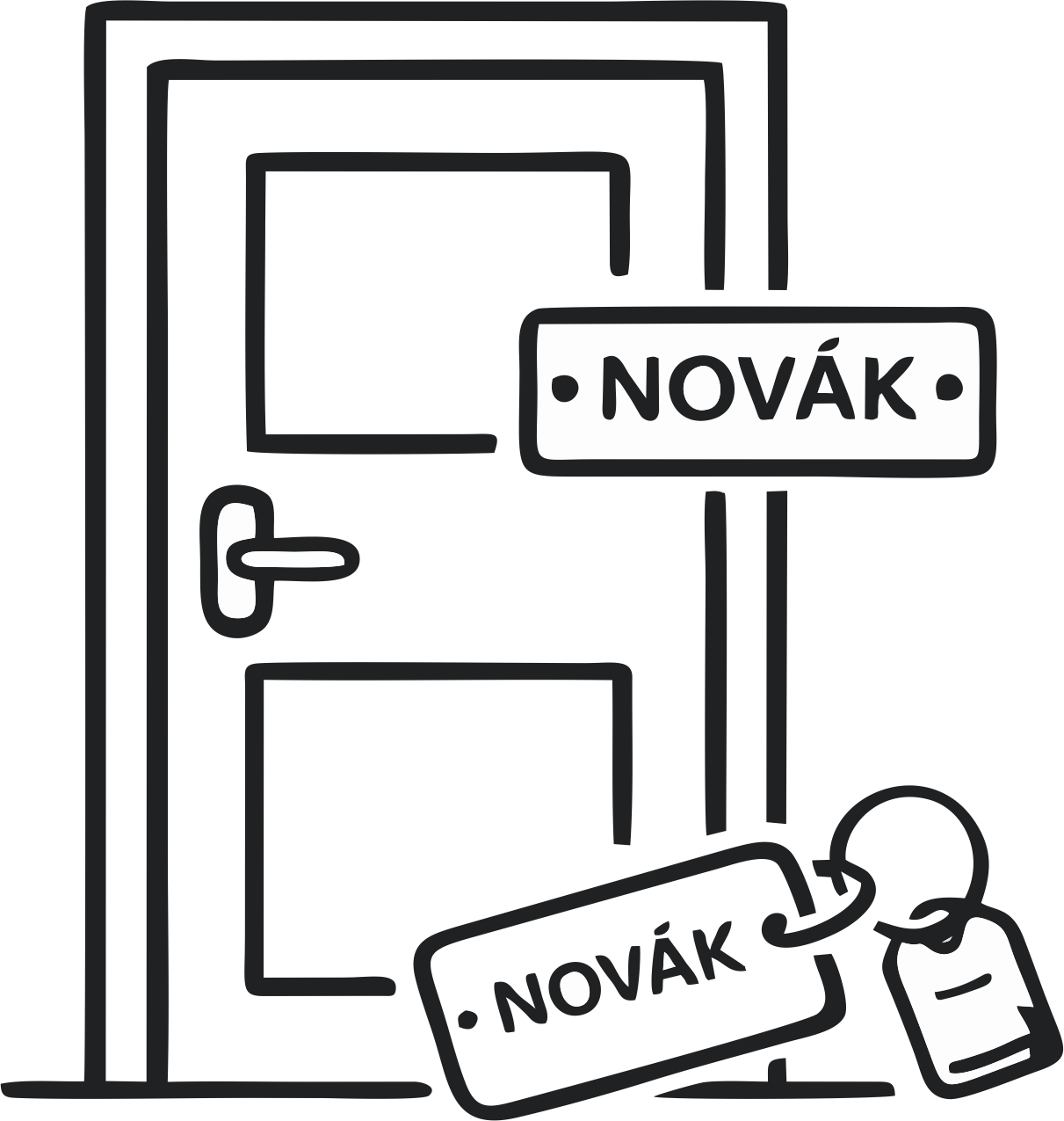 Jmenovky a štítky na dveře